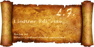 Lindtner Füzike névjegykártya